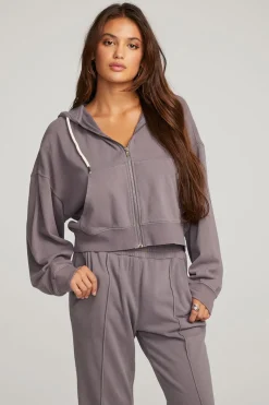 Best Sale Chaser Brand Abilene Purple Sage Zip Up Hoodie