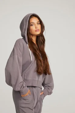 Best Sale Chaser Brand Abilene Purple Sage Zip Up Hoodie