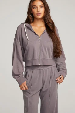Best Sale Chaser Brand Abilene Purple Sage Zip Up Hoodie