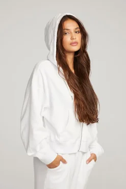 Online Chaser Brand Abilene White Zip Up Hoodie