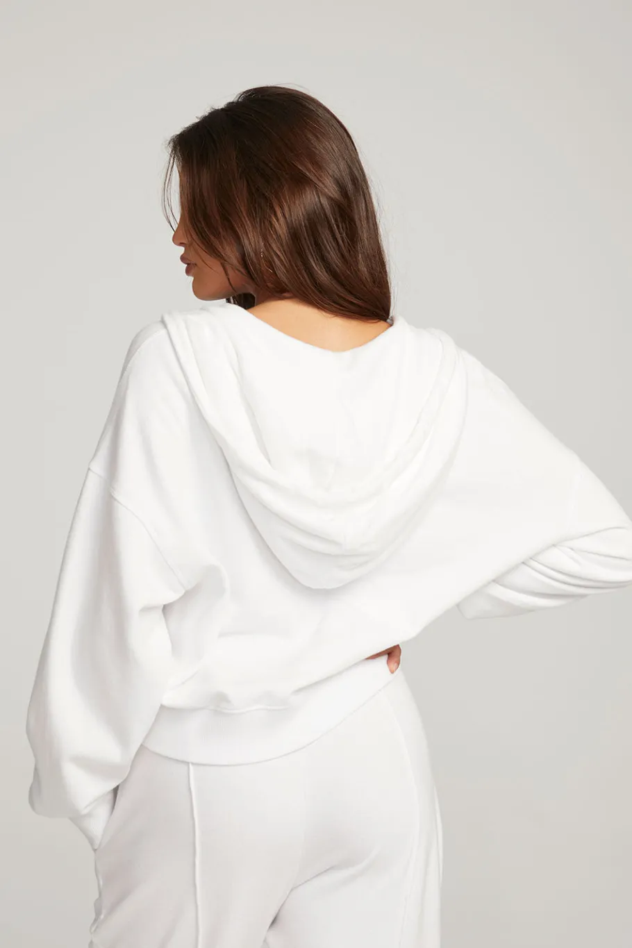 Online Chaser Brand Abilene White Zip Up Hoodie