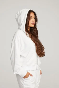 Online Chaser Brand Abilene White Zip Up Hoodie