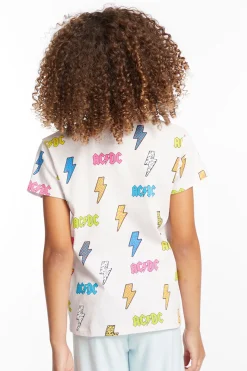 Best Sale Chaser Brand AC/DC All Over Logos Girls Tee
