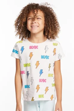 Best Sale Chaser Brand AC/DC All Over Logos Girls Tee