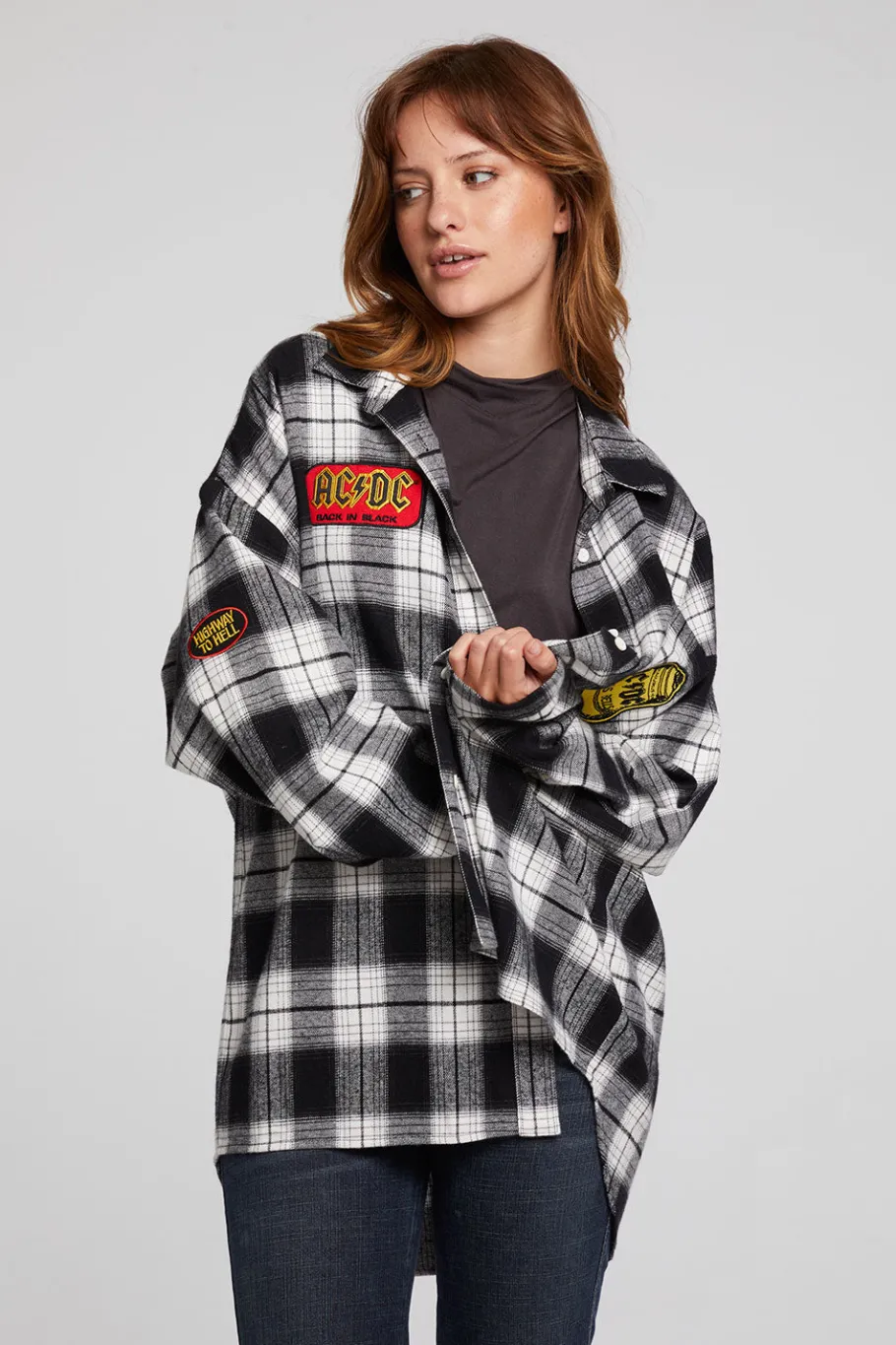 Flash Sale Chaser Brand AC/DC High Voltage Flannel Button Down