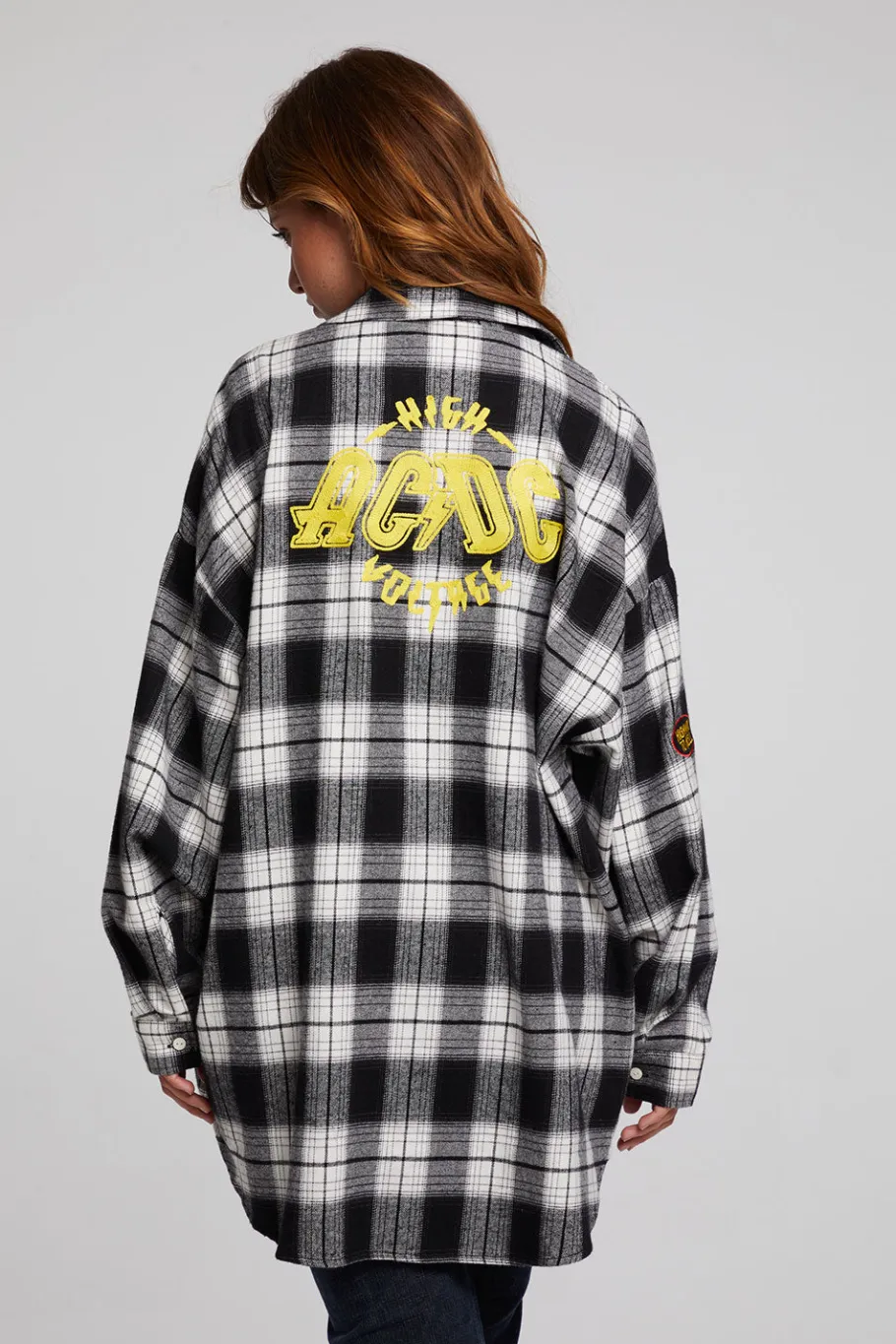 Flash Sale Chaser Brand AC/DC High Voltage Flannel Button Down