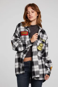 Flash Sale Chaser Brand AC/DC High Voltage Flannel Button Down