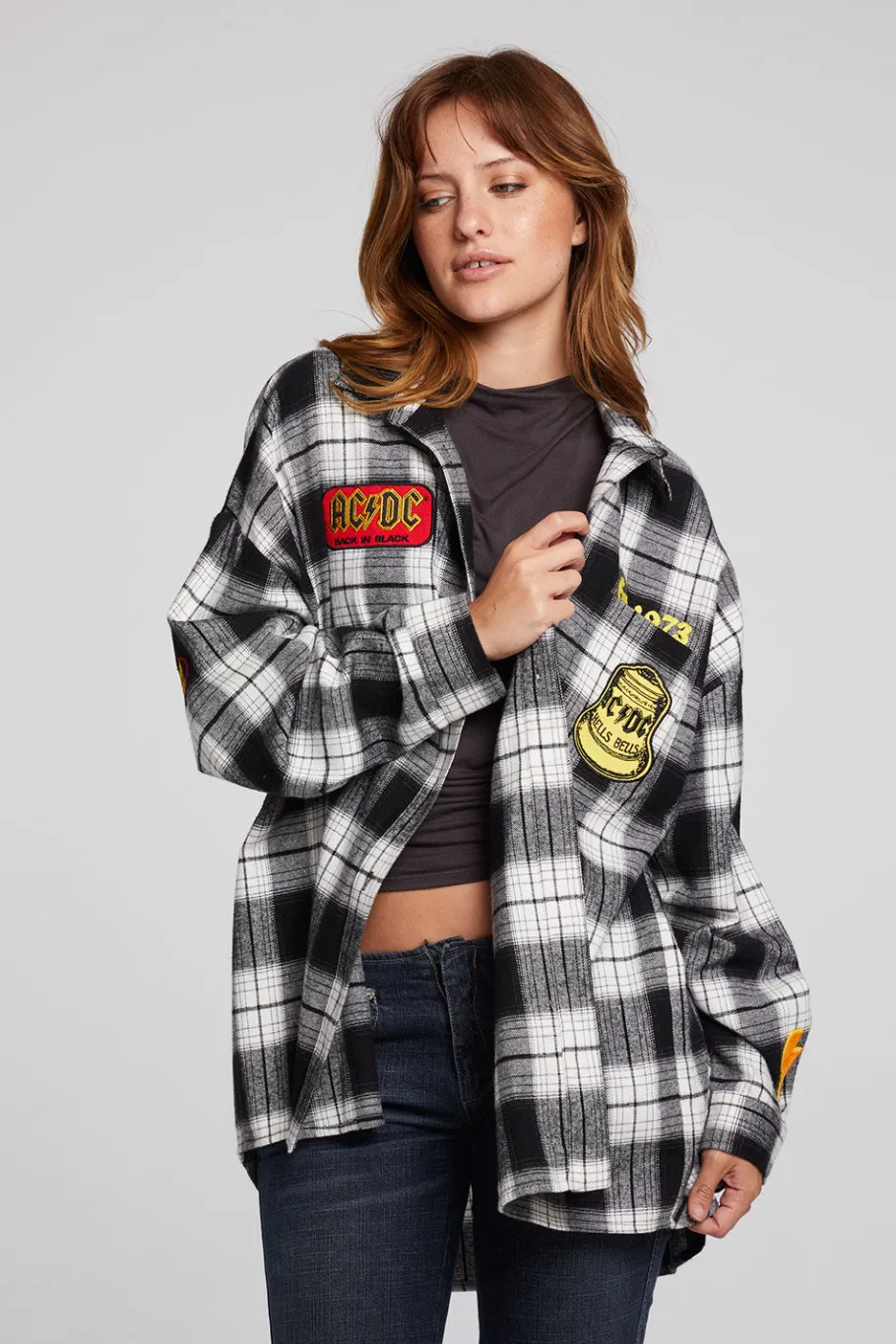 Flash Sale Chaser Brand AC/DC High Voltage Flannel Button Down