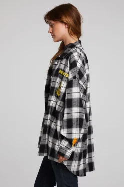 Flash Sale Chaser Brand AC/DC High Voltage Flannel Button Down