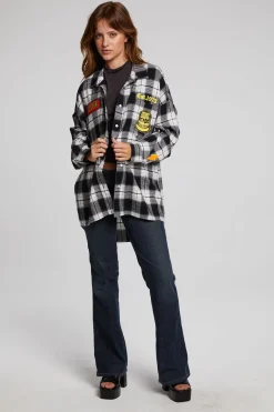 Flash Sale Chaser Brand AC/DC High Voltage Flannel Button Down
