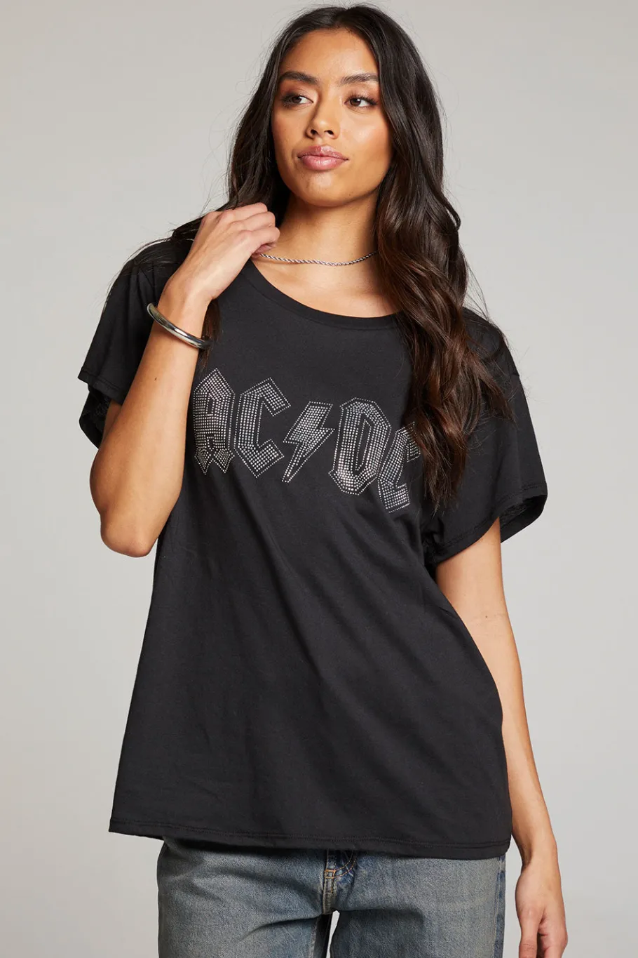Hot Chaser Brand AC/DC Studded Logo Tee