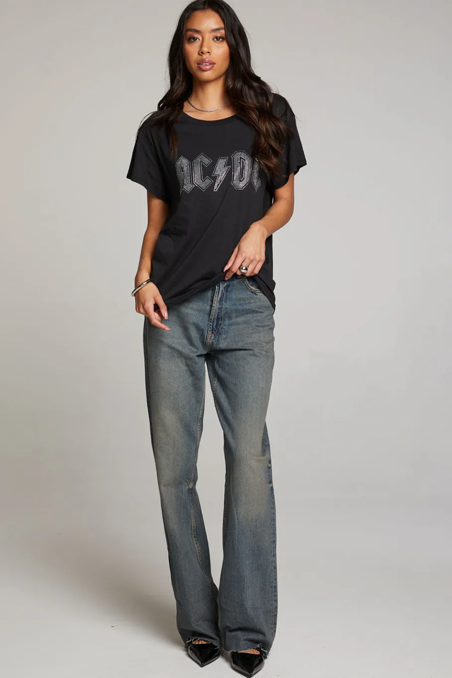 Hot Chaser Brand AC/DC Studded Logo Tee