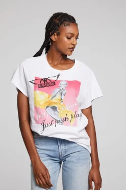Cheap Chaser Brand Aerosmith Just Push Play Tee