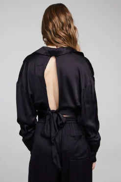 Best Sale Chaser Brand Agnes Shadow Black Blouse