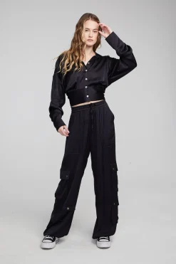 Best Sale Chaser Brand Agnes Shadow Black Blouse