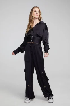 Best Sale Chaser Brand Agnes Shadow Black Blouse