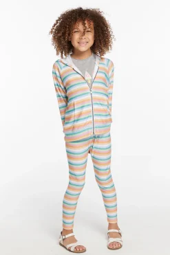 Online Chaser Brand Alana Sunset Stripe Girls Zip Up Hoodie