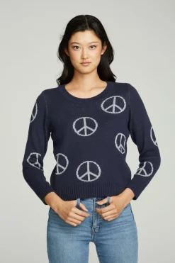 Shop Chaser Brand All Over Peace Intarsia Sweater