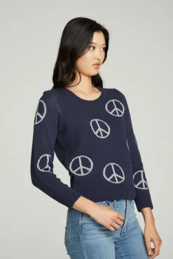Shop Chaser Brand All Over Peace Intarsia Sweater