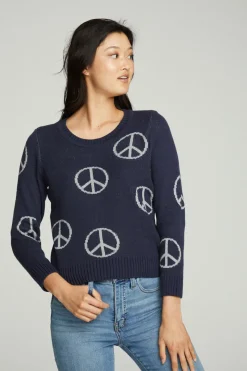 Shop Chaser Brand All Over Peace Intarsia Sweater