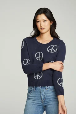 Shop Chaser Brand All Over Peace Intarsia Sweater