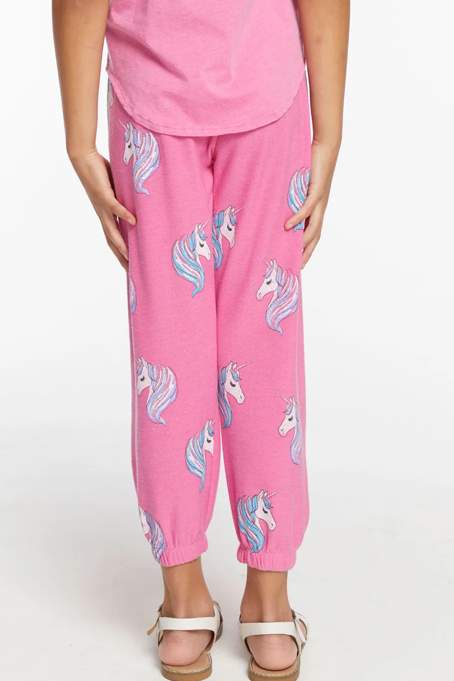 Cheap Chaser Brand All Over Unicorn Girls Cozy Knit Sweatpant
