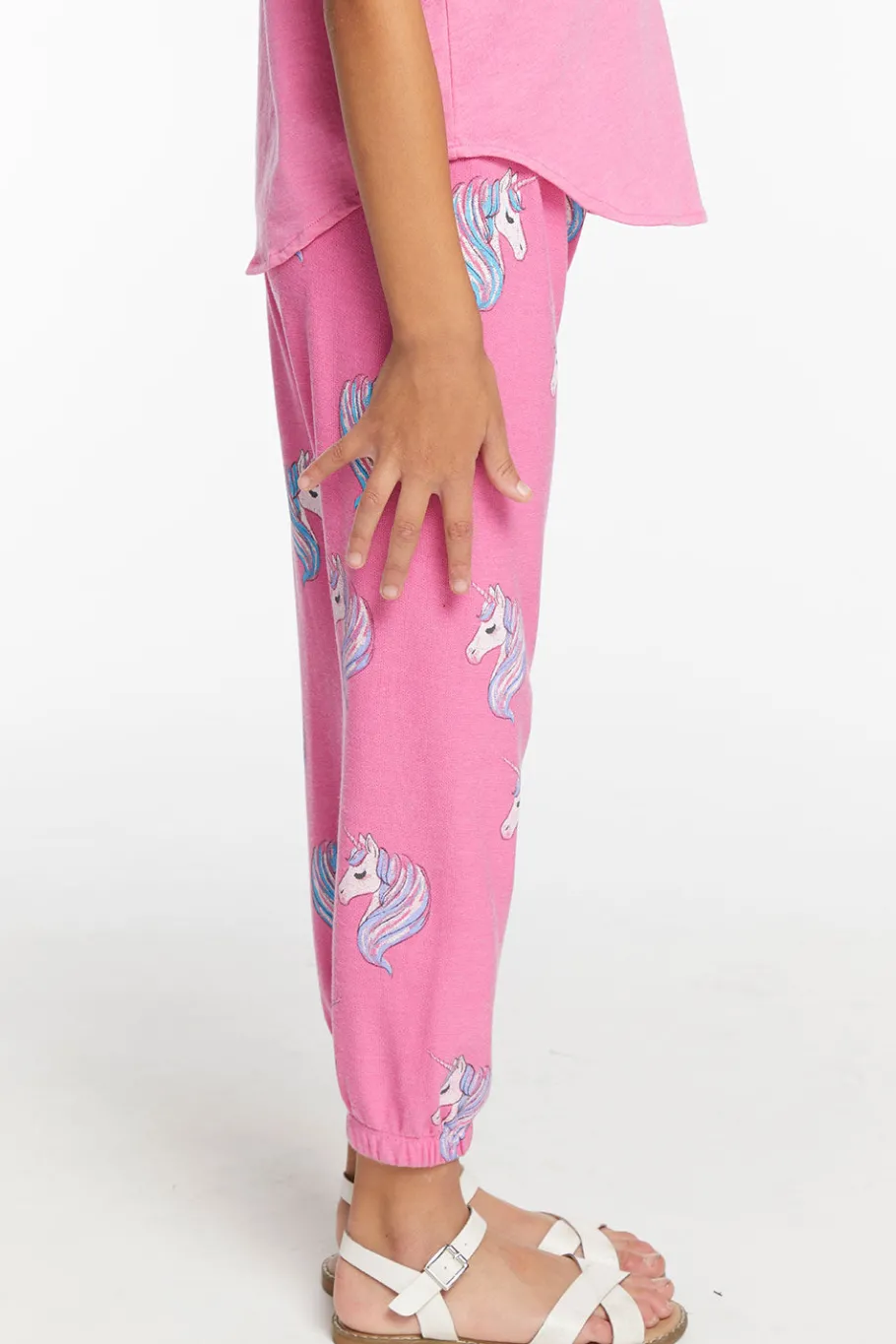 Cheap Chaser Brand All Over Unicorn Girls Cozy Knit Sweatpant