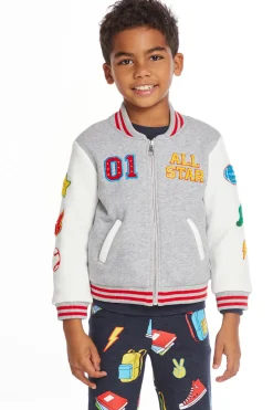 Discount Chaser Brand All Star Varsity Patches Boys Jacket