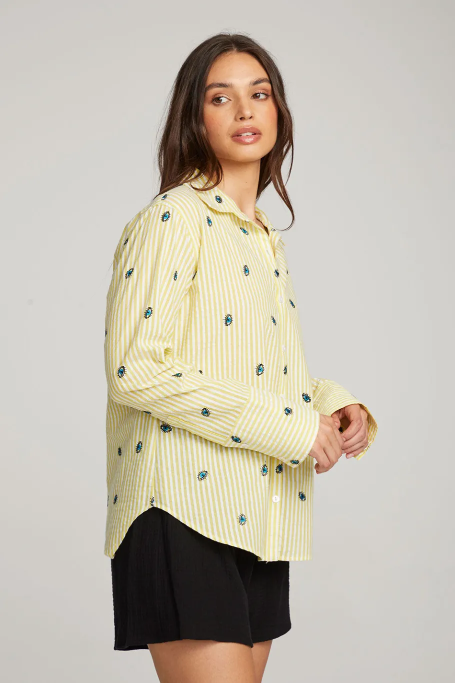 Cheap Chaser Brand Allover Eye Button Down
