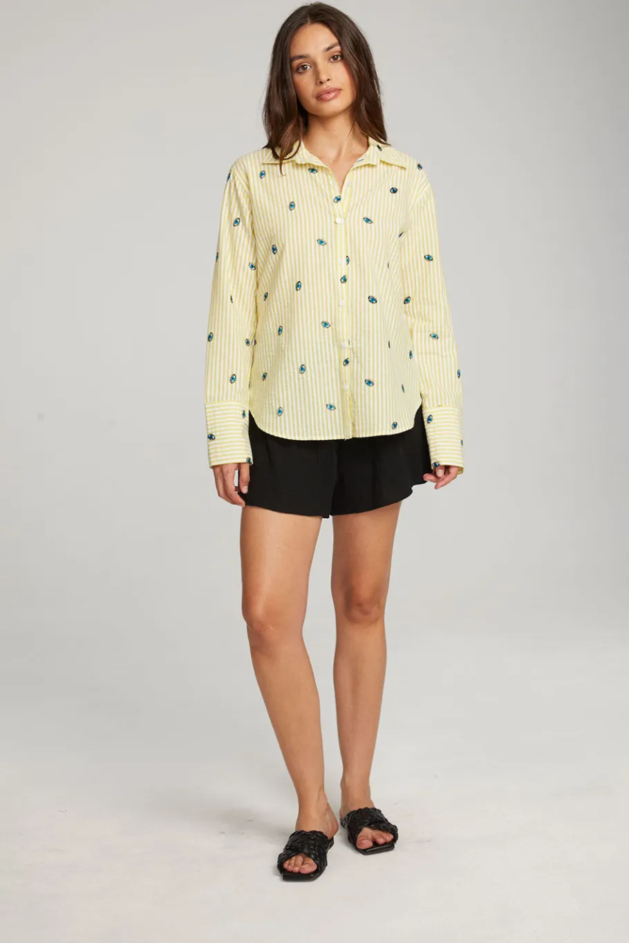 Cheap Chaser Brand Allover Eye Button Down