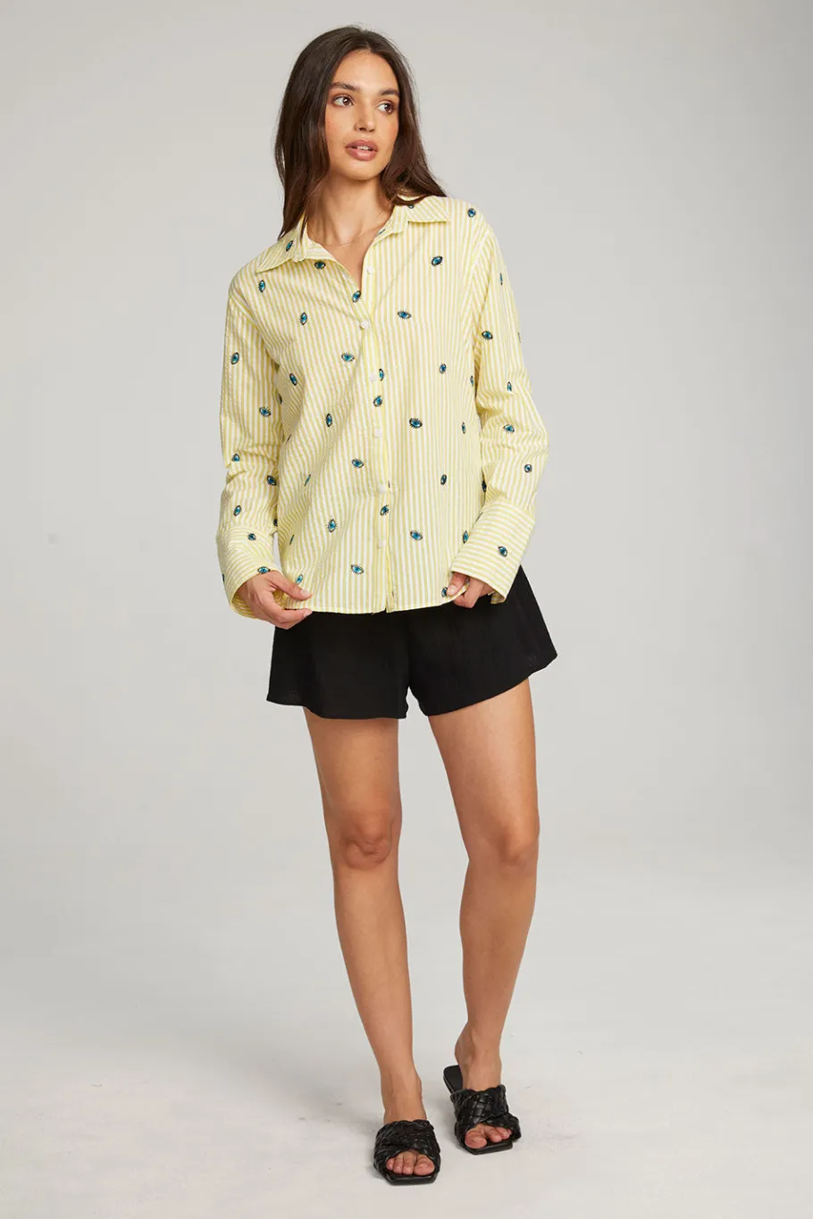 Cheap Chaser Brand Allover Eye Button Down
