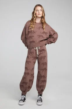 Best Sale Chaser Brand Allover Leopards Fleece Pullover