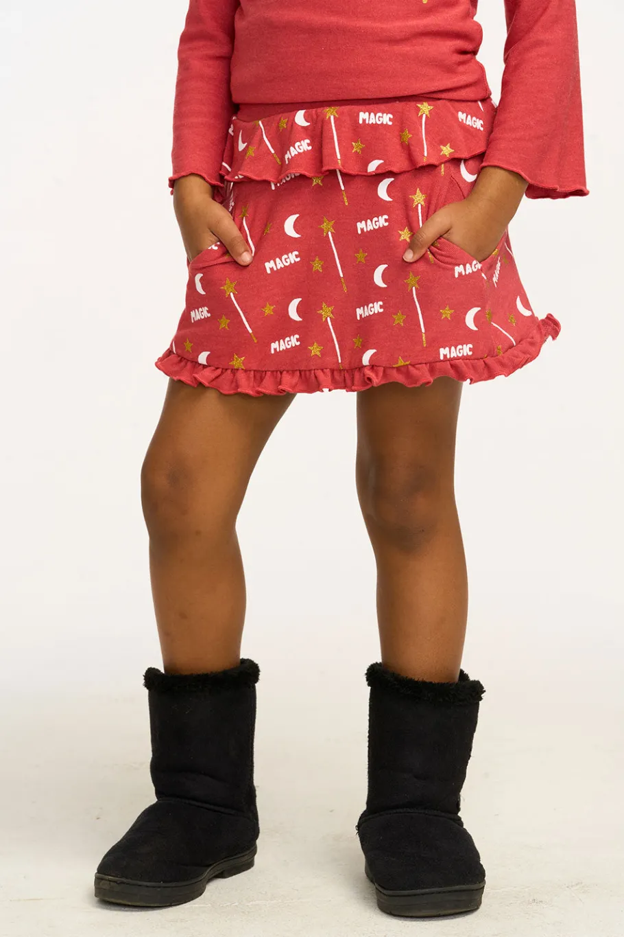 Online Chaser Brand Allover Magic Ruffle Skort