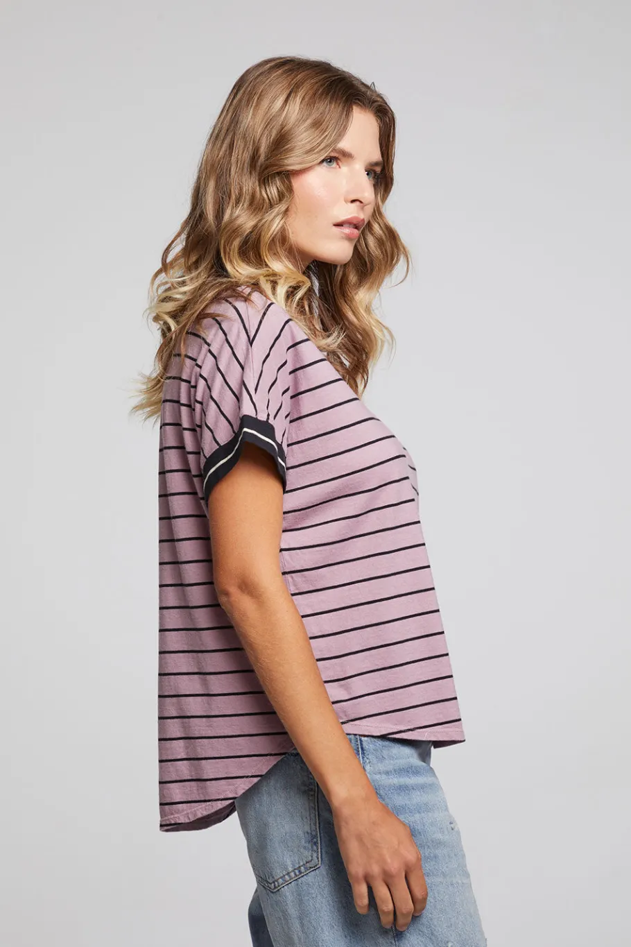 New Chaser Brand Amber Stripe Mix Tee