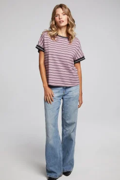 New Chaser Brand Amber Stripe Mix Tee