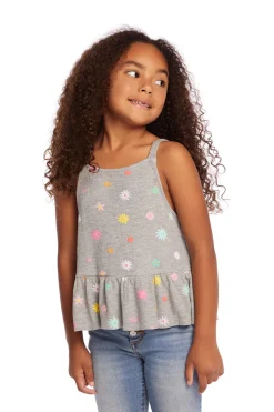 Clearance Chaser Brand Amelia Waffle Knit Embroidery Flowers Tank Top