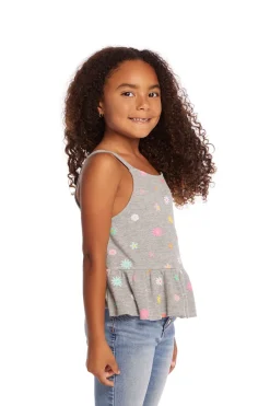 Clearance Chaser Brand Amelia Waffle Knit Embroidery Flowers Tank Top