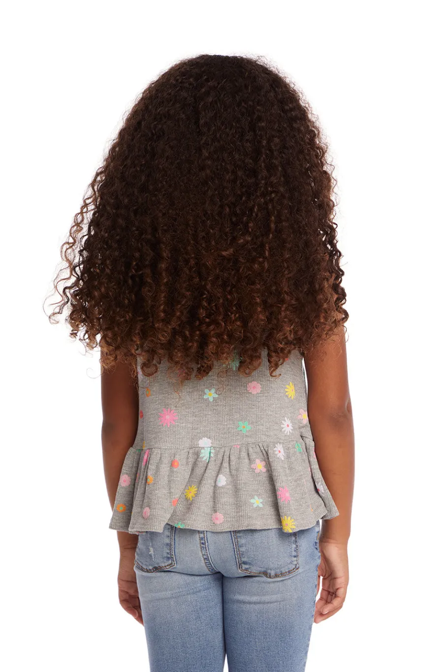 Clearance Chaser Brand Amelia Waffle Knit Embroidery Flowers Tank Top