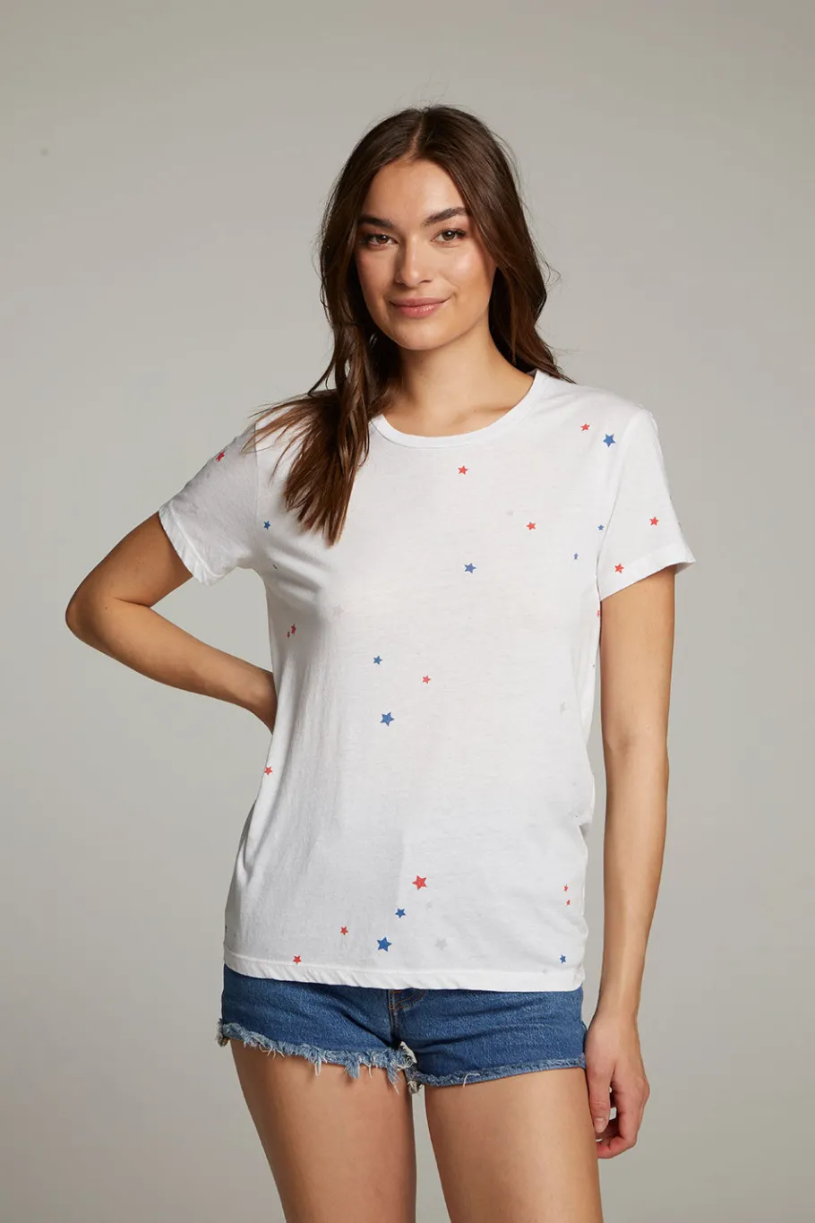 Best Sale Chaser Brand Americana Stars Crew Neck Tee