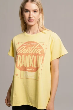 Discount Chaser Brand Aretha Franklin - "Respect" Distressed Crew Neck