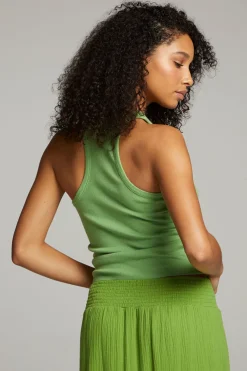 New Chaser Brand August Piquant Green Tank Top