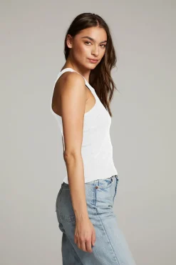 Fashion Chaser Brand August White Tank Top