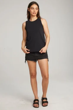 Clearance Chaser Brand Basic Black Slit Tank