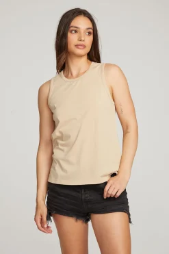 Discount Chaser Brand Basic Cappuccino Slit Tank
