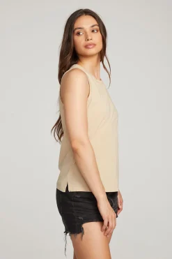 Discount Chaser Brand Basic Cappuccino Slit Tank