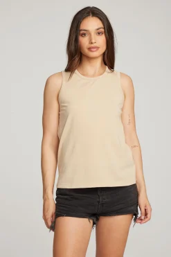 Discount Chaser Brand Basic Cappuccino Slit Tank