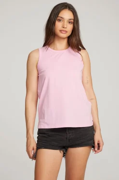Clearance Chaser Brand Basic Pastel Lavender Slit Tank