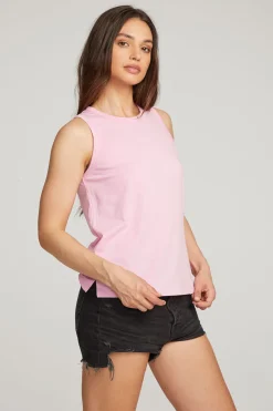 Clearance Chaser Brand Basic Pastel Lavender Slit Tank