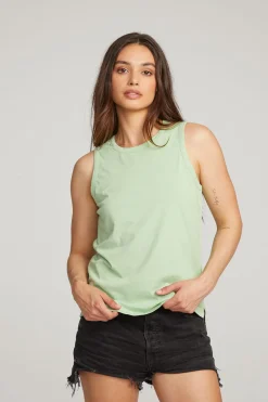 Discount Chaser Brand Basic Quiet Green Slit Tank