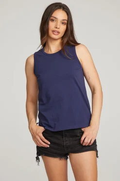 Hot Chaser Brand Basic Sapphire Slit Tank